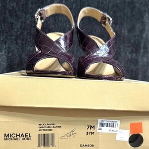 MICHAEL Michael Kors Embossed Leather Beck Sandal - 7M